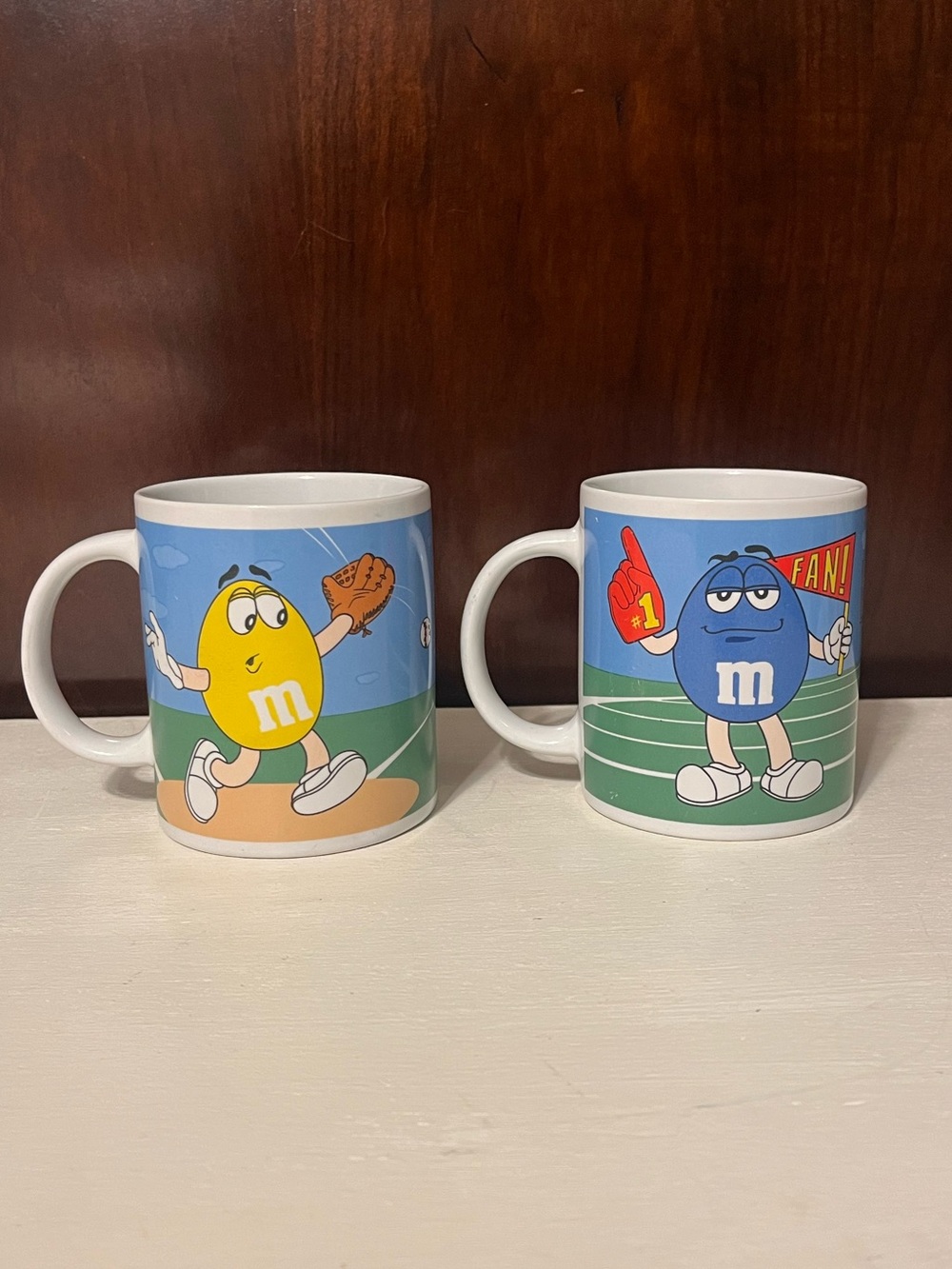 M&M'S Vintage 2003 Sports Character Ceramic Mug Set